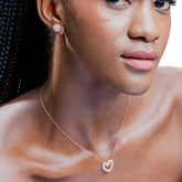 Zircon Studded Heart Pendant with Chain